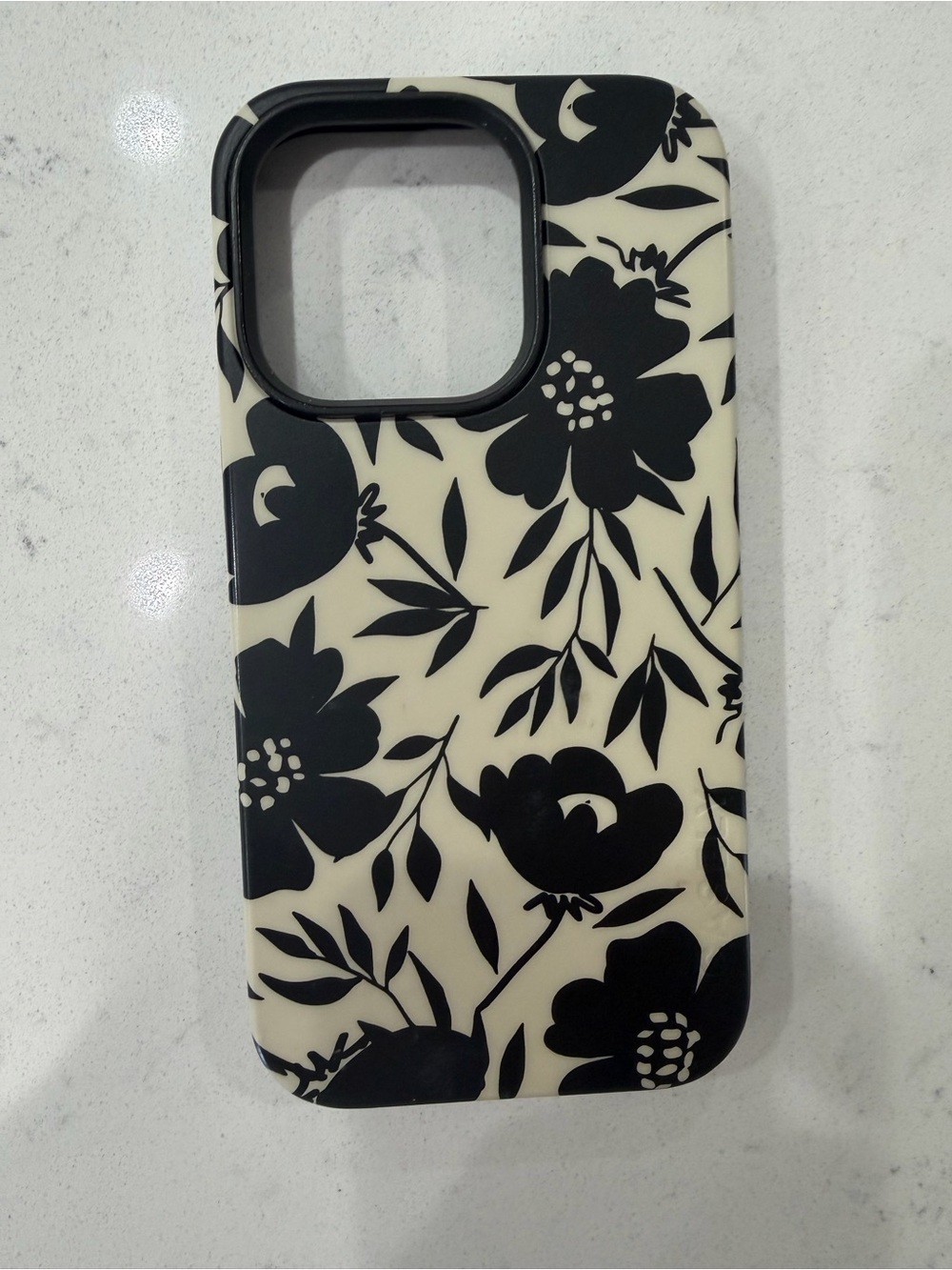 Casey Floral Black & Cream Protective IPhone 14 Pro Case